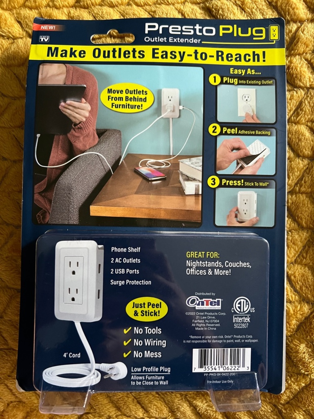 White Outlet Extender with 2 AC Outlets & 2 USB Ports - Picture 2 of 2